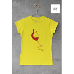 Round Neck - Wine - Yellow Round Neck - Wine - Yellow