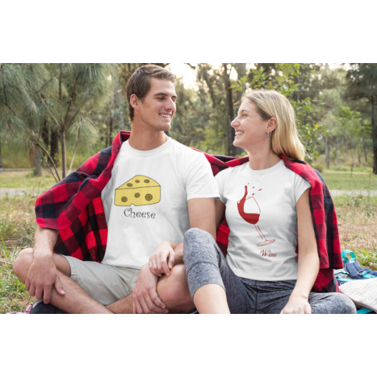 Round Neck - Wine - White Round Neck - Wine - White