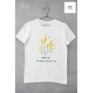 Round Neck - T Shirt Beauty Around White Round Neck - T Shirt Beauty Around White