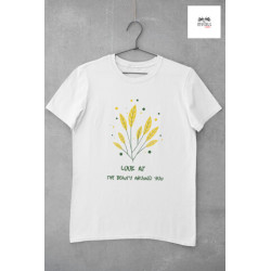 Round Neck - T Shirt Beauty Around White Round Neck - T Shirt Beauty Around White