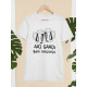 Round Neck - Aaj Gadi Bhai Chalaiga - White Round Neck - Aaj Gadi Bhai Chalaiga - White