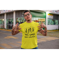 Round Neck - Aaj Gadi Bhai Chalaiga - Yellow