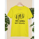Round Neck - Aaj Gadi Bhai Chalaiga - Yellow Round Neck - Aaj Gadi Bhai Chalaiga - Yellow