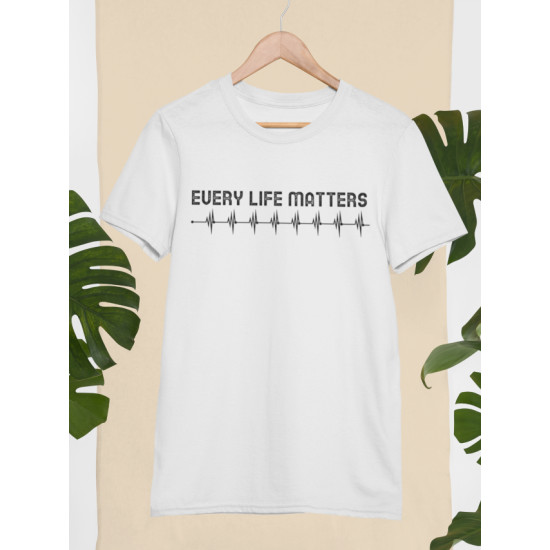 Round Neck - Every Life Matters White Round Neck - Every Life Matters White
