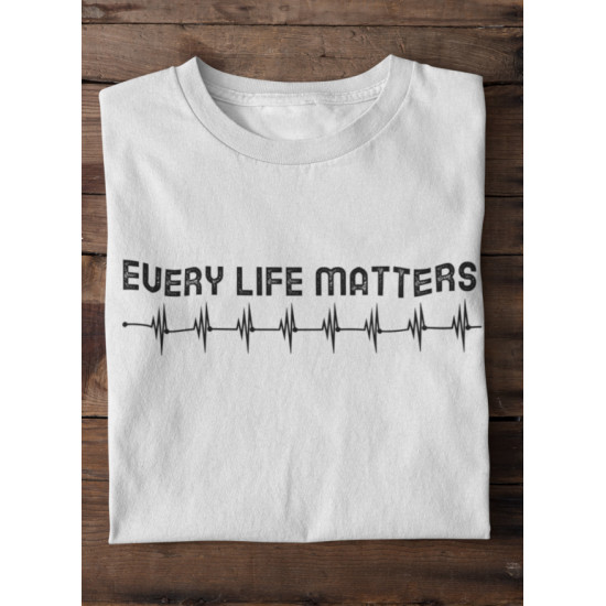 Round Neck - Every Life Matters White Round Neck - Every Life Matters White