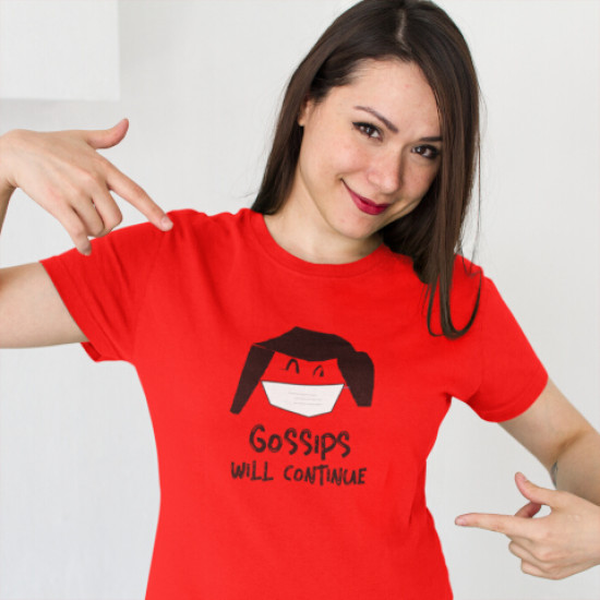Round Neck - Gossip Continues - Red Round Neck - Gossip Continues - Red