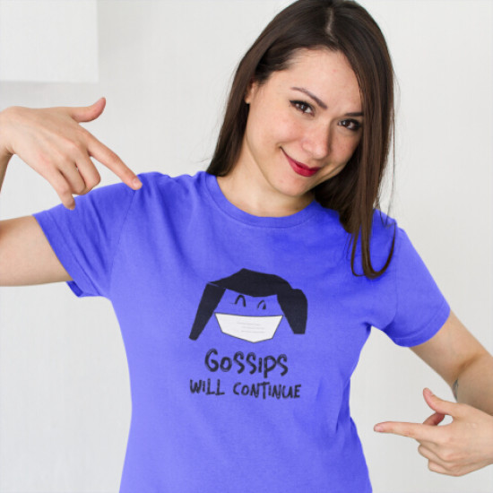Round Neck - Gossip Continues - Blue Round Neck - Gossip Continues - Blue