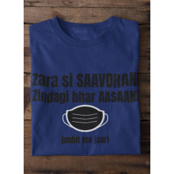 Round Neck - Savdhaani - Navy Blue Round Neck - Savdhaani - Navy Blue