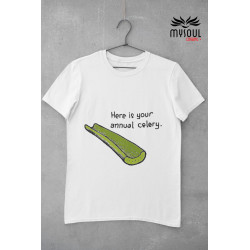 Round Neck - Celery - White